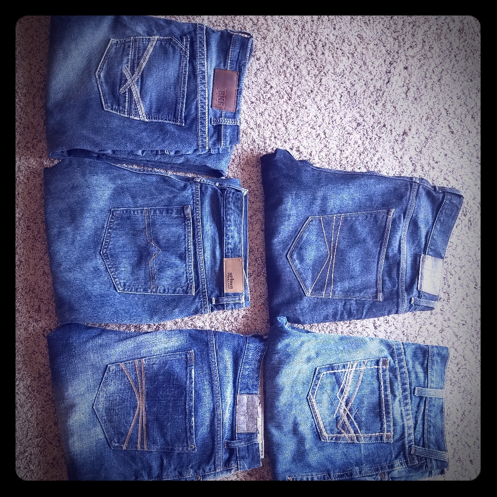 Mens Boot Cut Jean's Lot of 5 BKE, Ariat, Urban